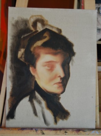 Head study of Sargent copy, final day of workshop