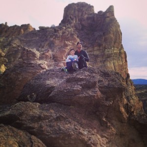 My family, Hiking at Smith Rock State Park on my 40th